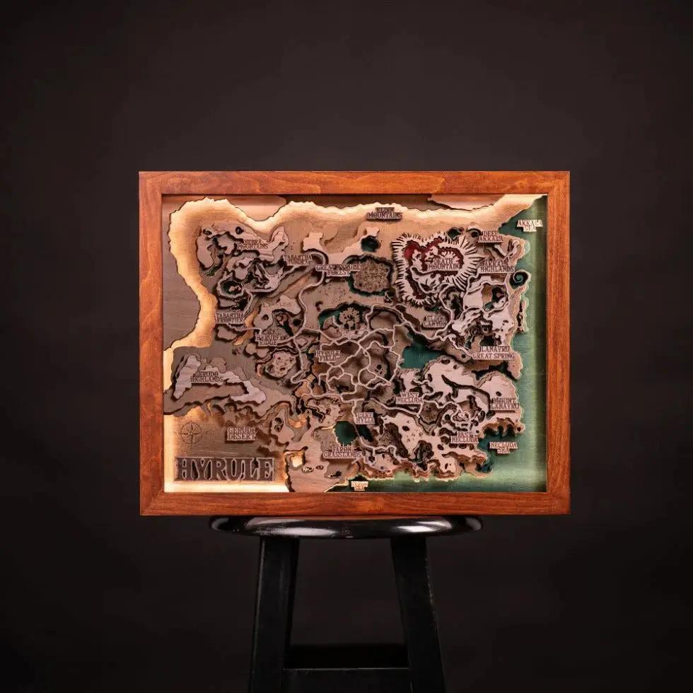 3D HYRULE WOOD MAP WITH LIGHTING ZeWood Inc.