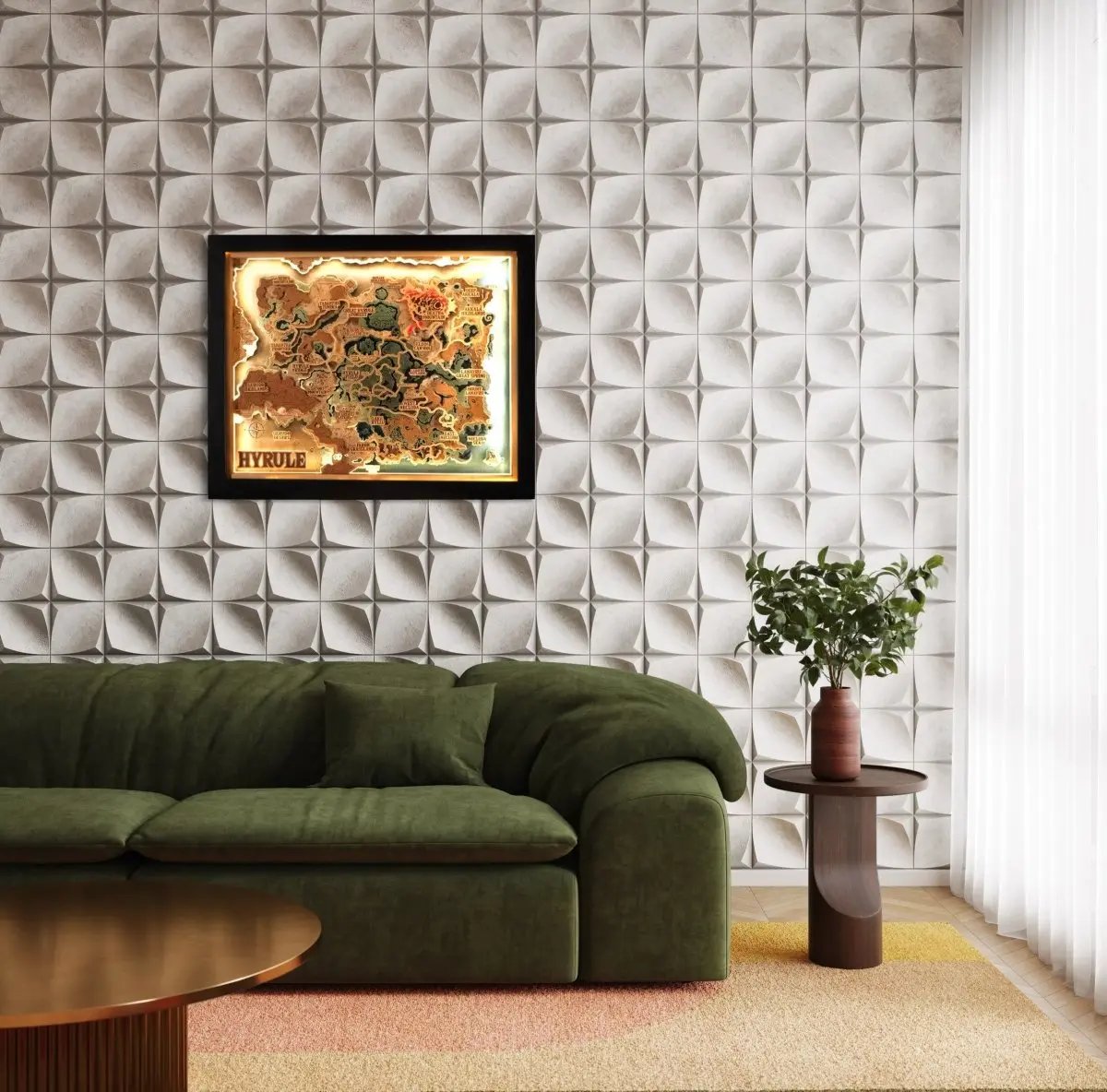 3D HYRULE WOOD MAP WITH LIGHTING ZeWood Inc.