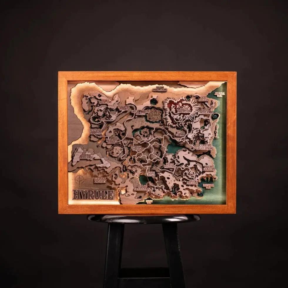 3D HYRULE WOOD MAP WITH LIGHTING ZeWood Inc.
