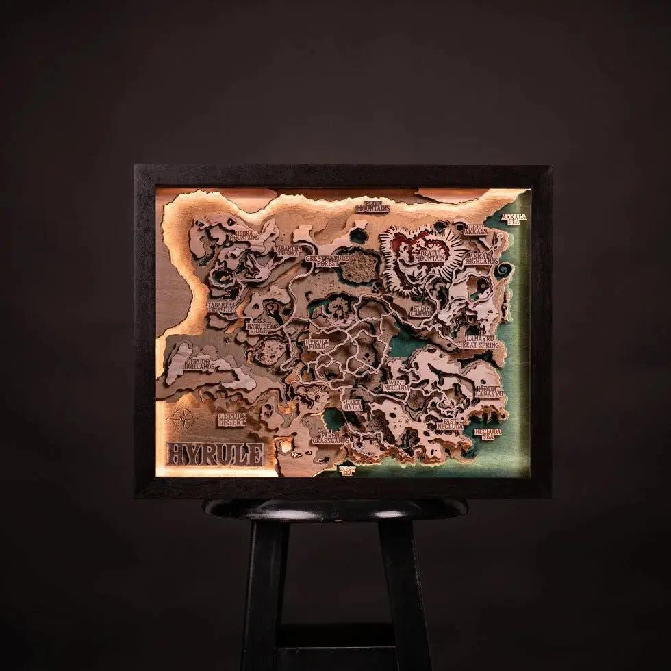 3D HYRULE WOOD MAP WITH LIGHTING ZeWood Inc.