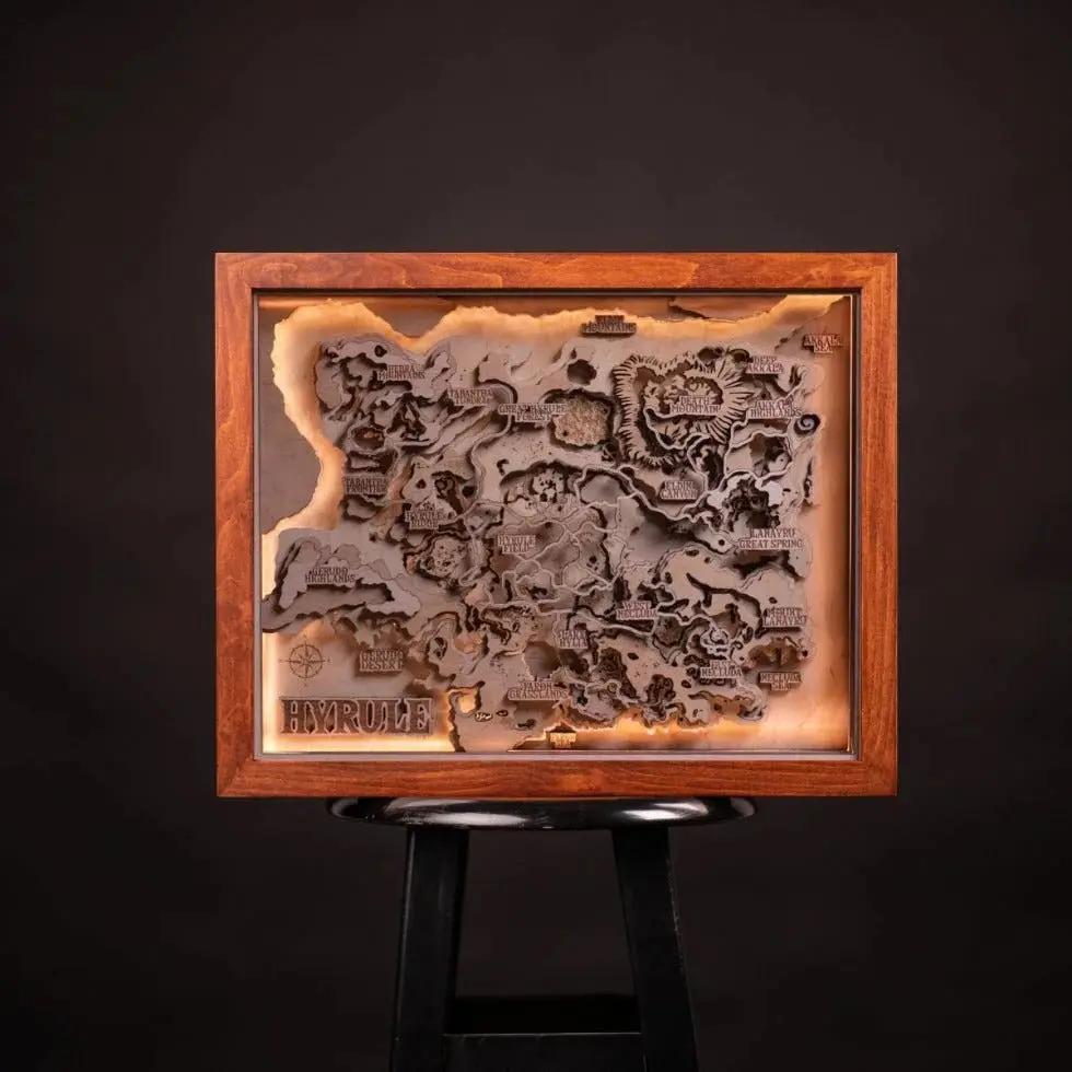 3D HYRULE WOOD MAP WITH LIGHTING ZeWood Inc.