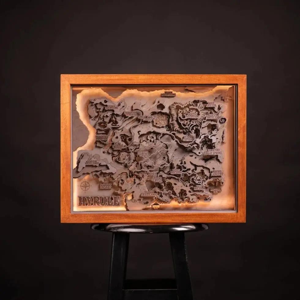 3D HYRULE WOOD MAP WITH LIGHTING ZeWood Inc.