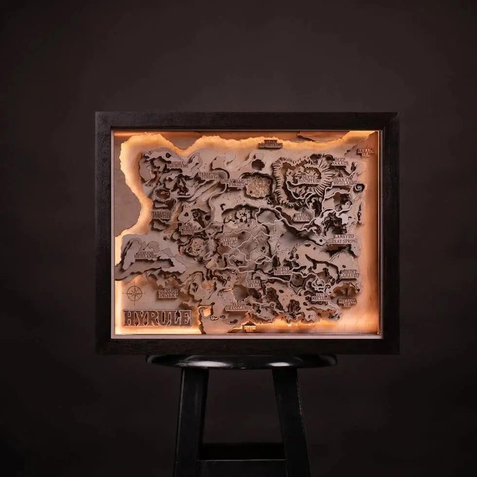 3D HYRULE WOOD MAP WITH LIGHTING ZeWood Inc.