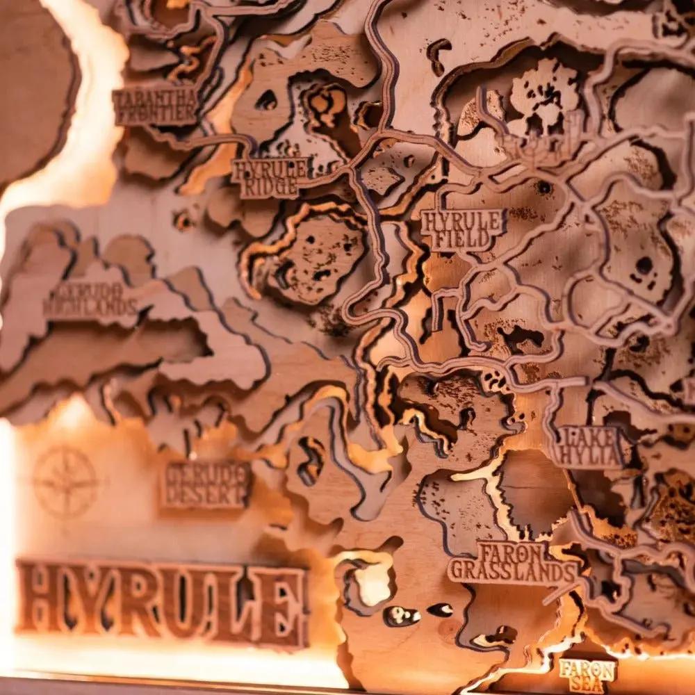 3D HYRULE WOOD MAP WITH LIGHTING ZeWood Inc.