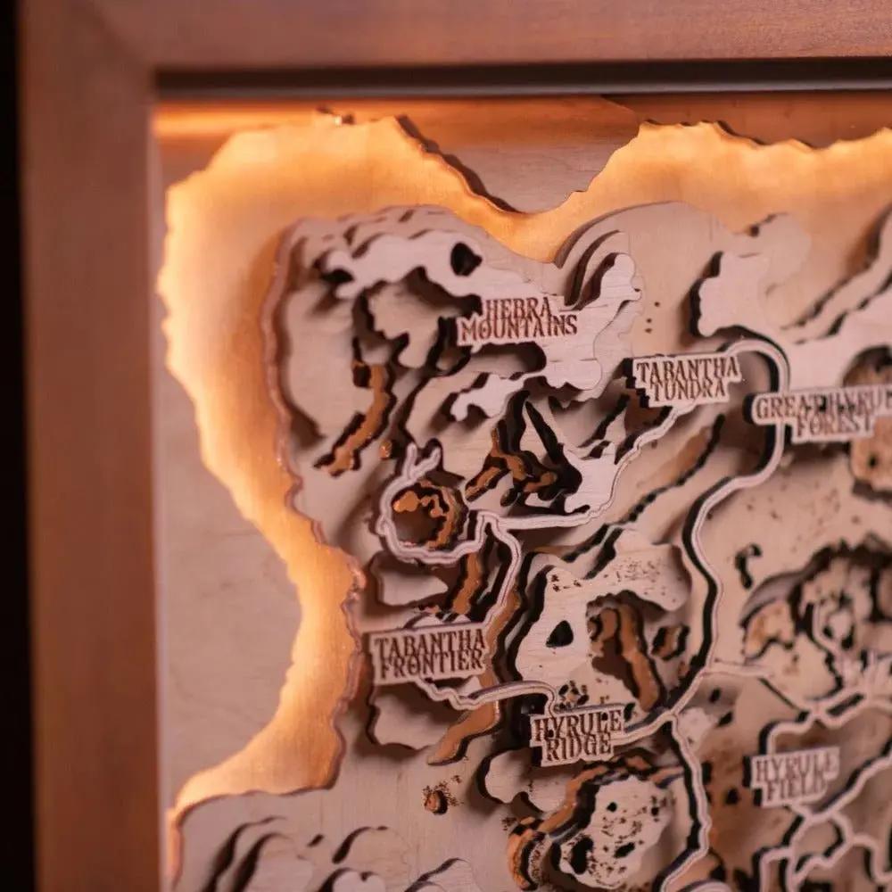 3D HYRULE WOOD MAP WITH LIGHTING ZeWood Inc.