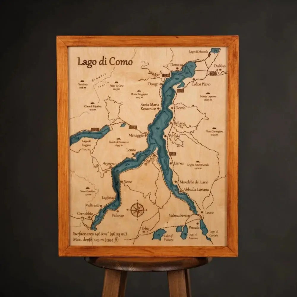 3D LAKE COMO WOOD MAP ZeWoodMap