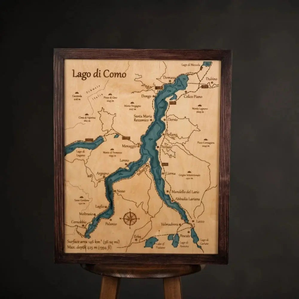 3D LAKE COMO WOOD MAP ZeWoodMap