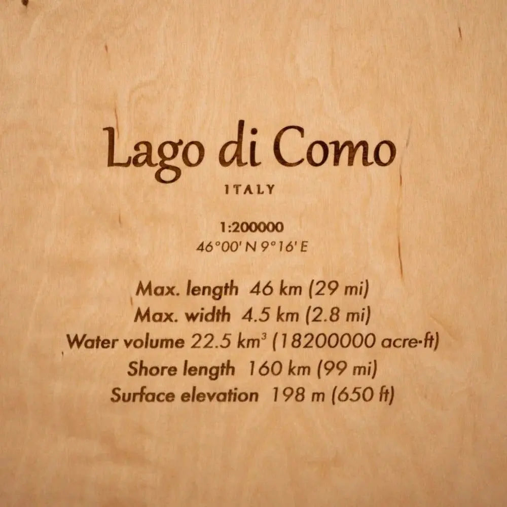 3D LAKE COMO WOOD MAP ZeWoodMap