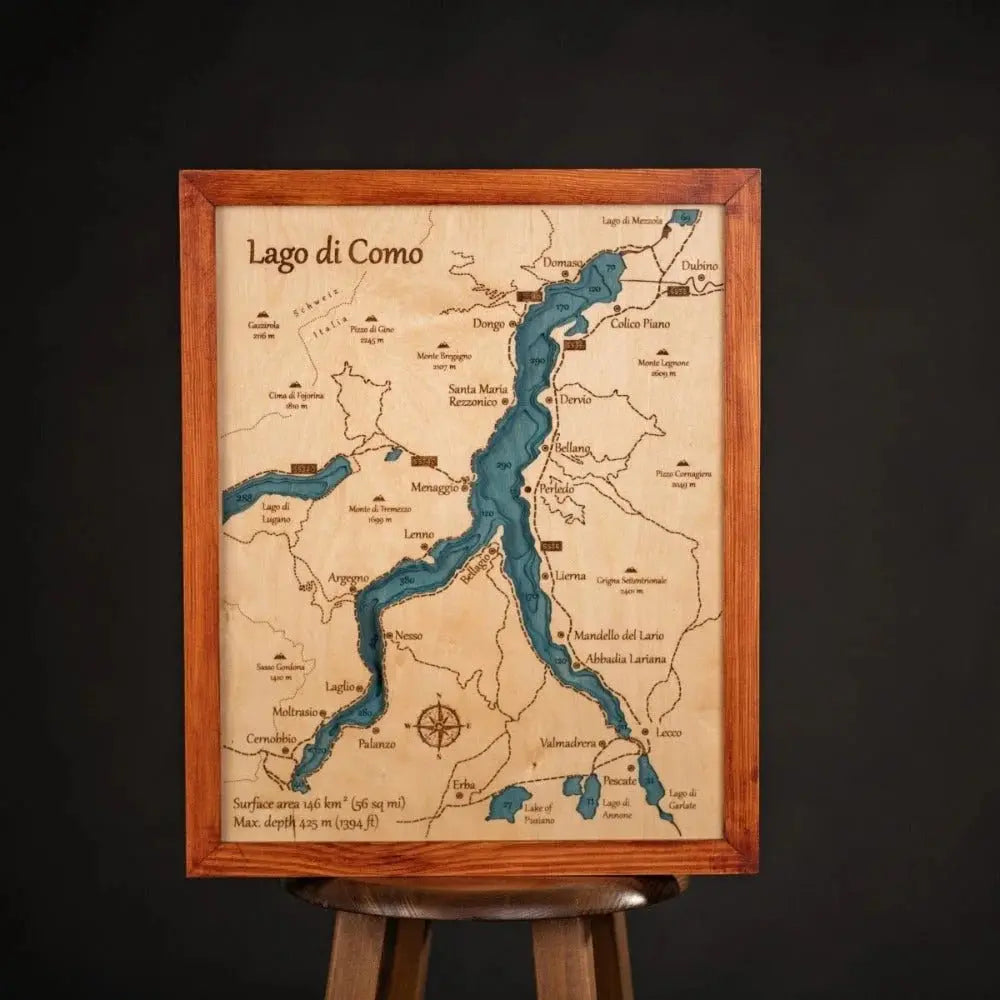 3D LAKE COMO WOOD MAP ZeWoodMap