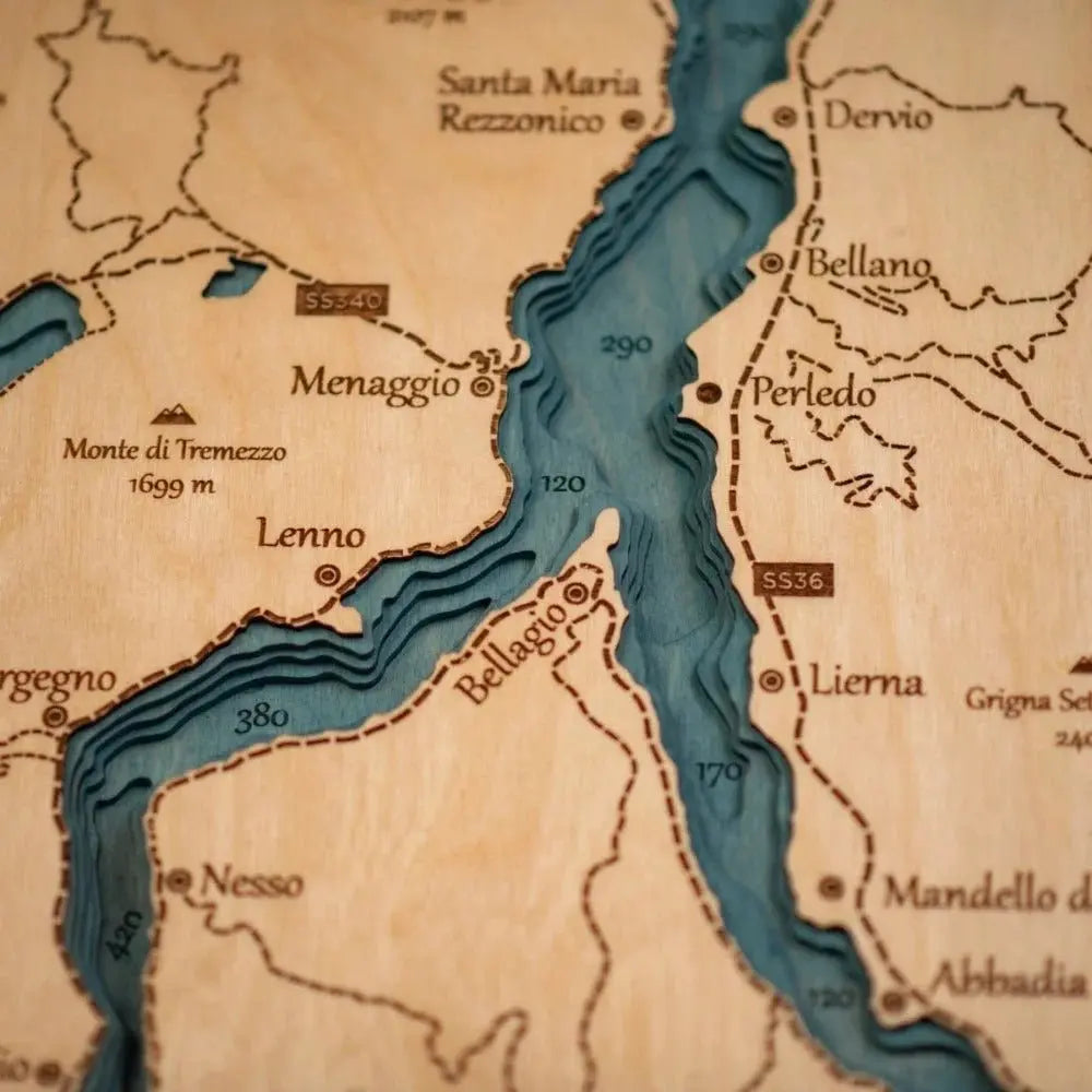 3D LAKE COMO WOOD MAP ZeWoodMap