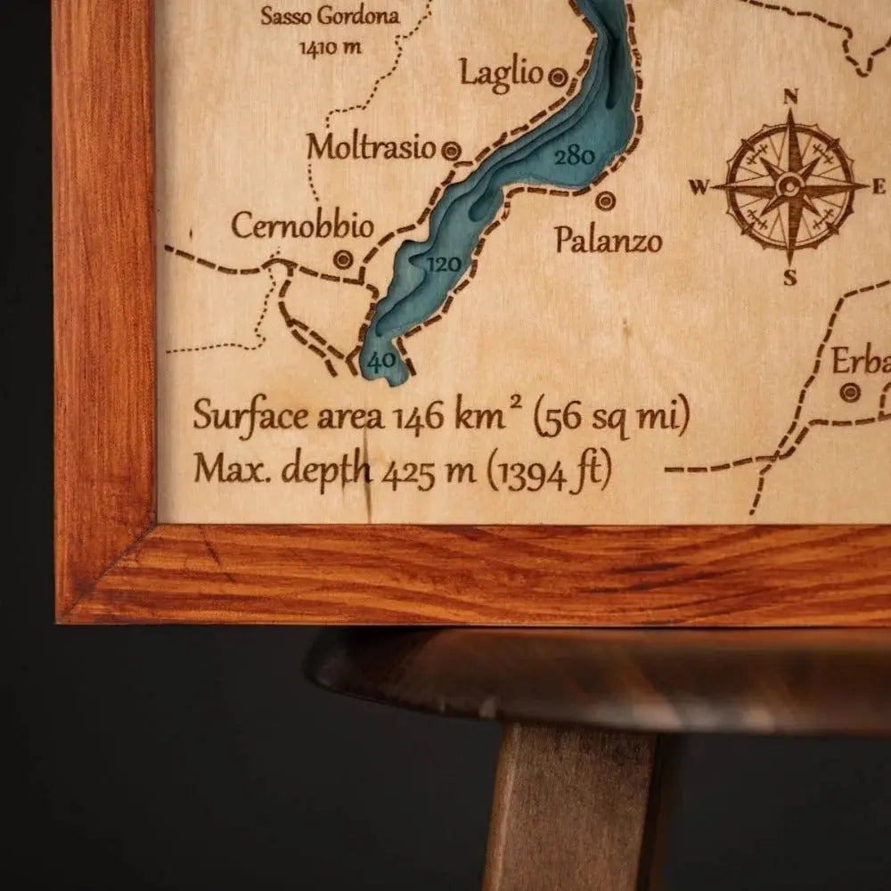3D LAKE COMO WOOD MAP ZeWoodMap
