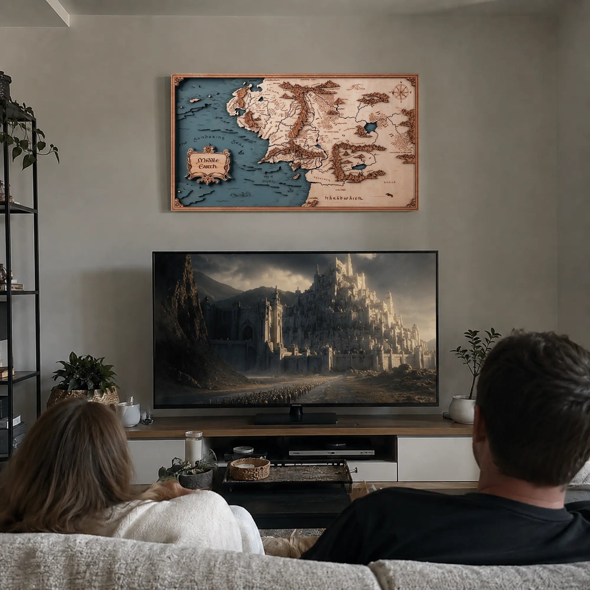 Der Herr der Ringe™ 3D-Holzkarte von Mittelerde ZeWood Inc.