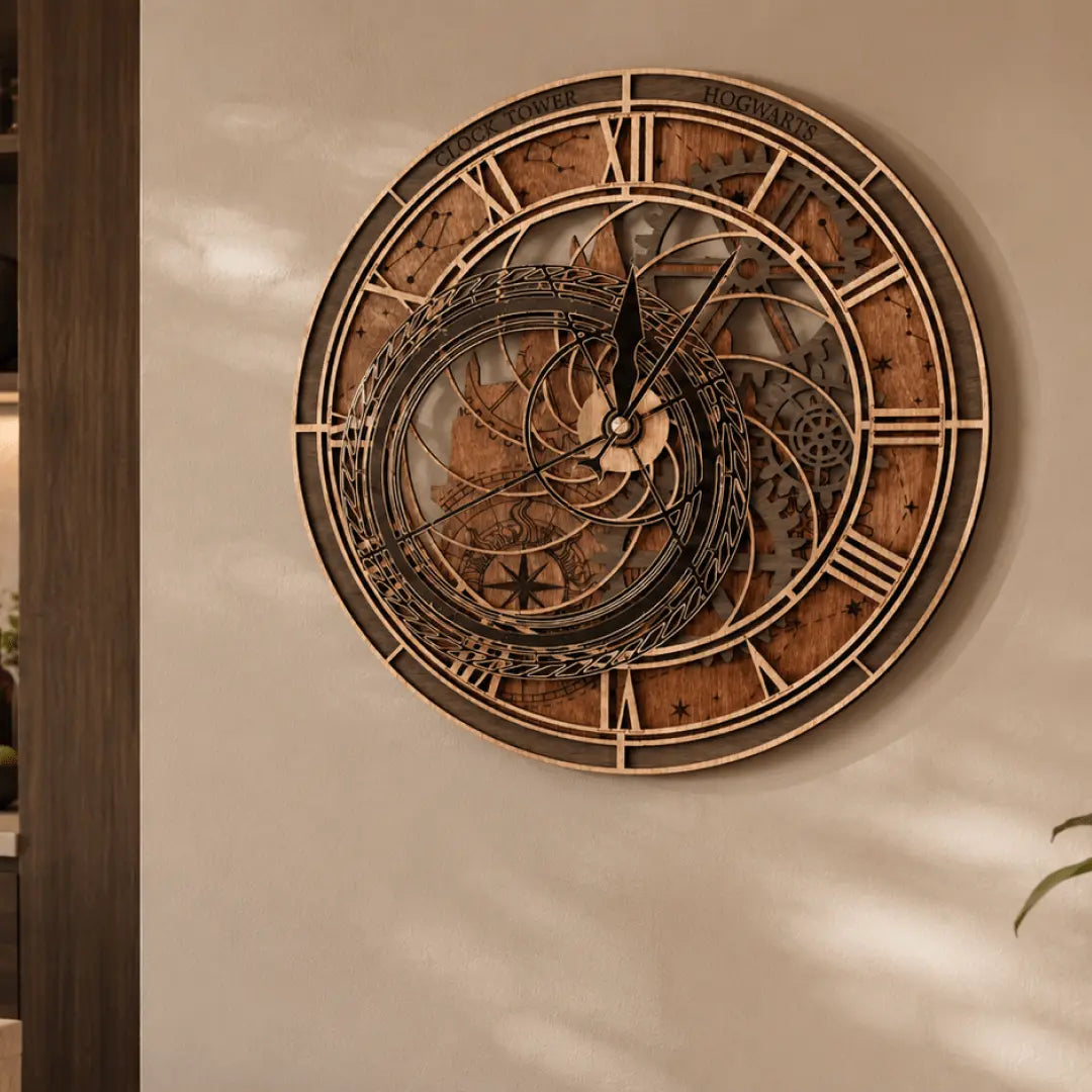 HANDCRAFTED HOGWARTS™ CLOCK TOWER 3D WALL CLOCK - OFFICIALLY LICENSED - HARRY POTTER ZeWood Inc.