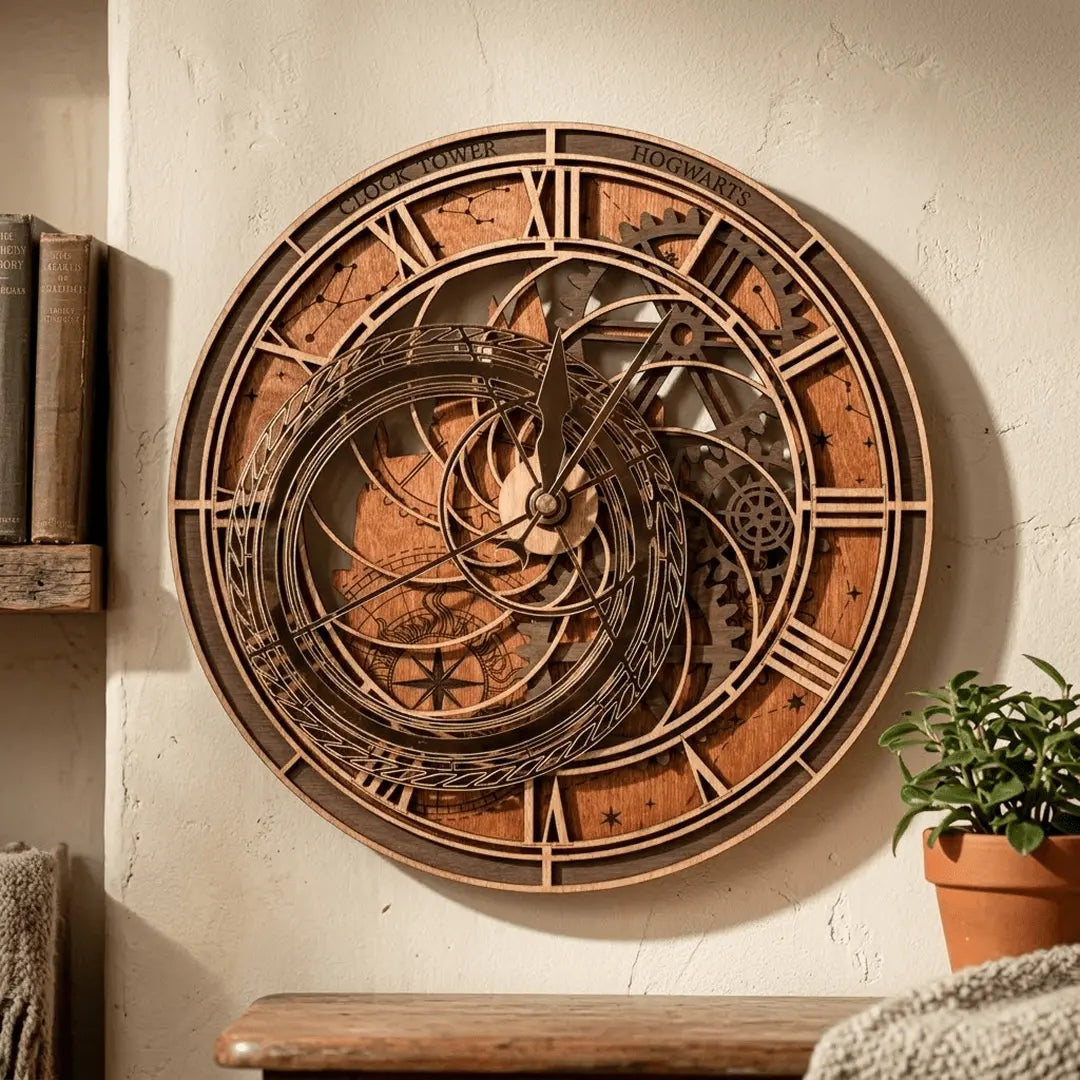 HANDCRAFTED HOGWARTS™ CLOCK TOWER 3D WALL CLOCK - OFFICIALLY LICENSED - HARRY POTTER ZeWood Inc.