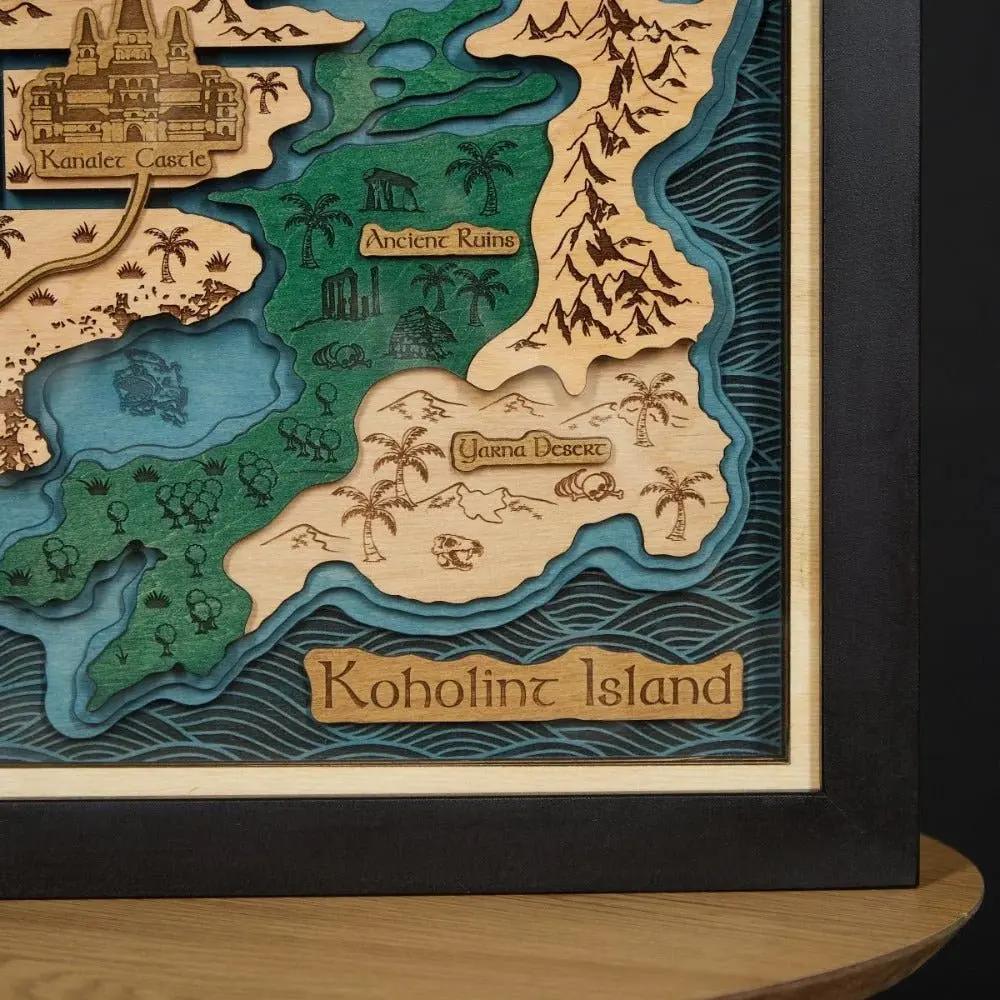 KOHOLINT ISLAND 3D WOOD MAP ZeWood Inc.
