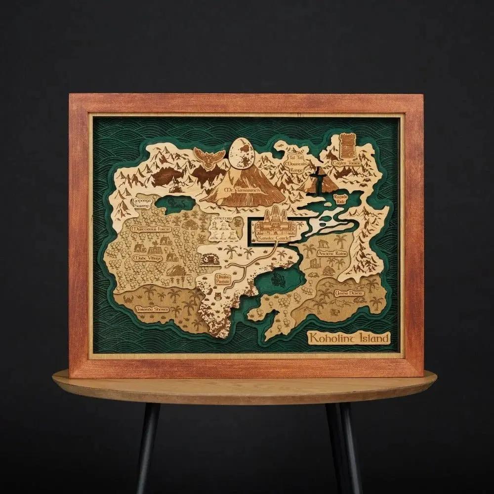 KOHOLINT ISLAND 3D WOOD MAP ZeWood Inc.