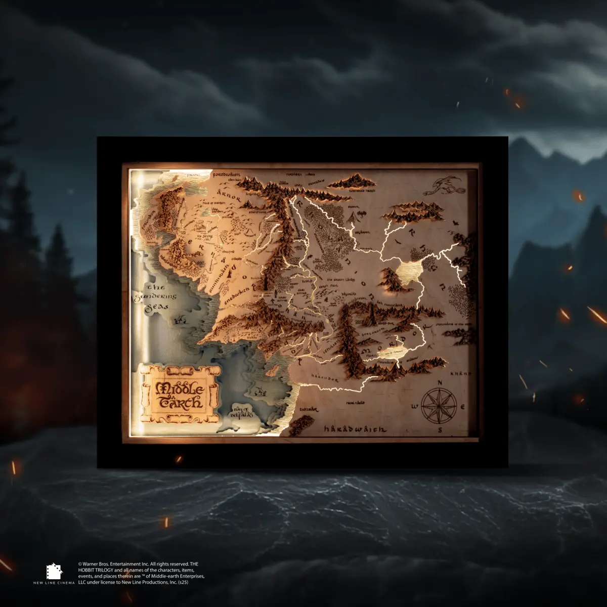 MIDDLE EARTH™ 3D  WOOD MAP ZeWood Inc.