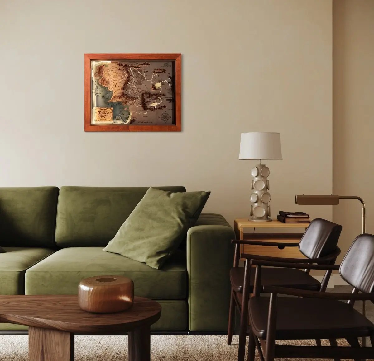 MIDDLE EARTH™ 3D  WOOD MAP ZeWood Inc.