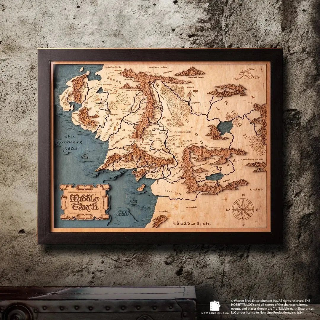 MIDDLE EARTH™ 3D  WOOD MAP ZeWood Inc.