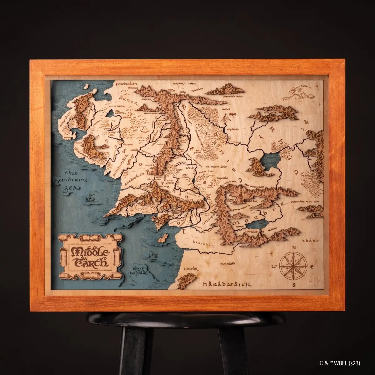 MIDDLE EARTH™ 3D  WOOD MAP ZeWood Inc.