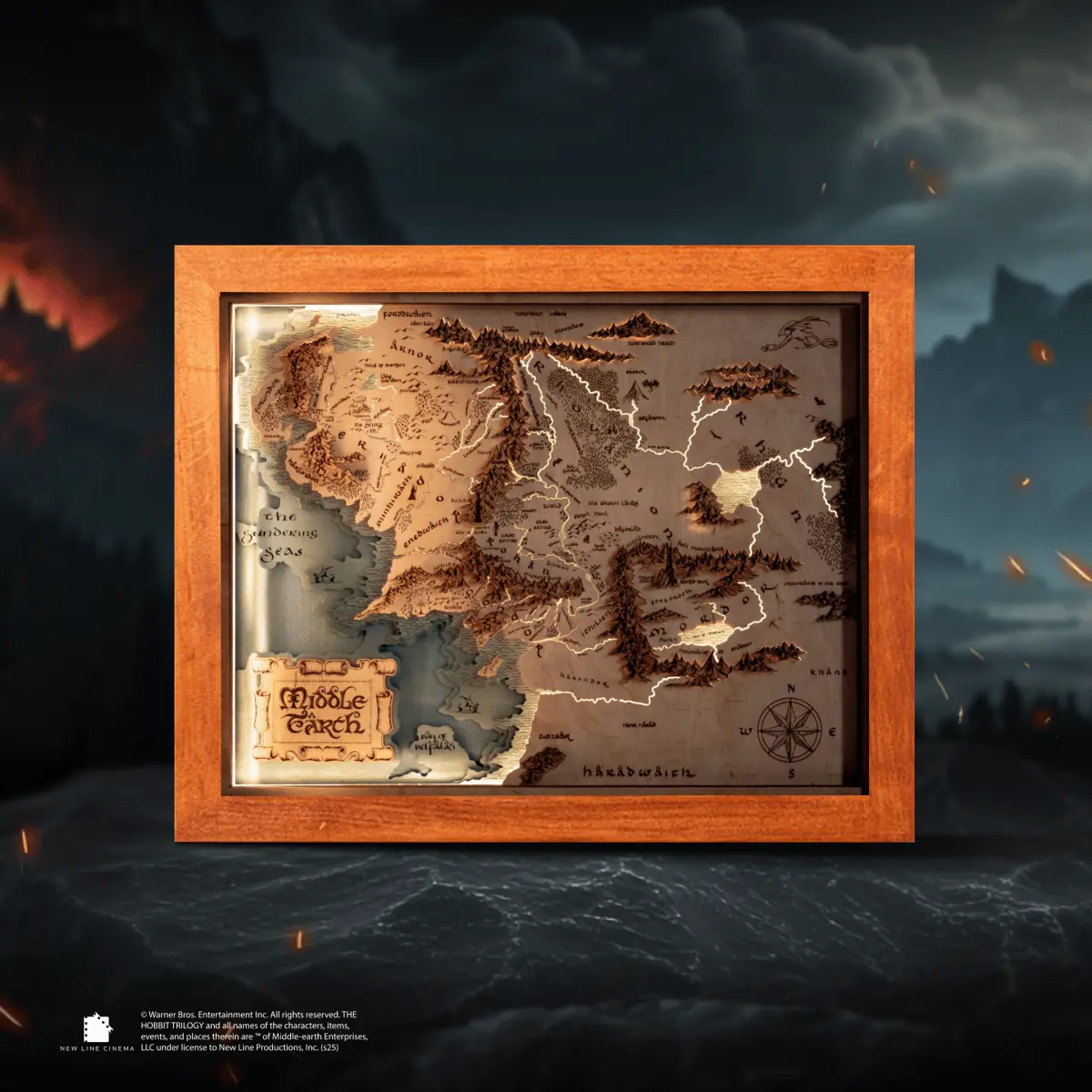 MIDDLE EARTH™ 3D  WOOD MAP ZeWood Inc.