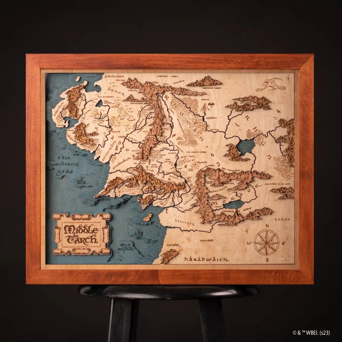 MIDDLE EARTH™ 3D  WOOD MAP ZeWood Inc.