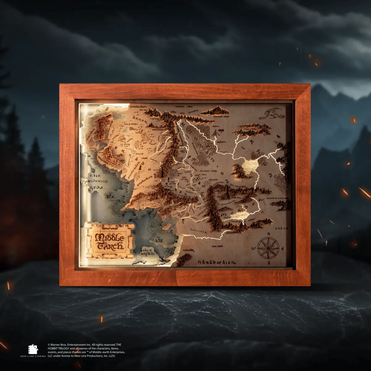 MIDDLE EARTH™ 3D  WOOD MAP ZeWood Inc.