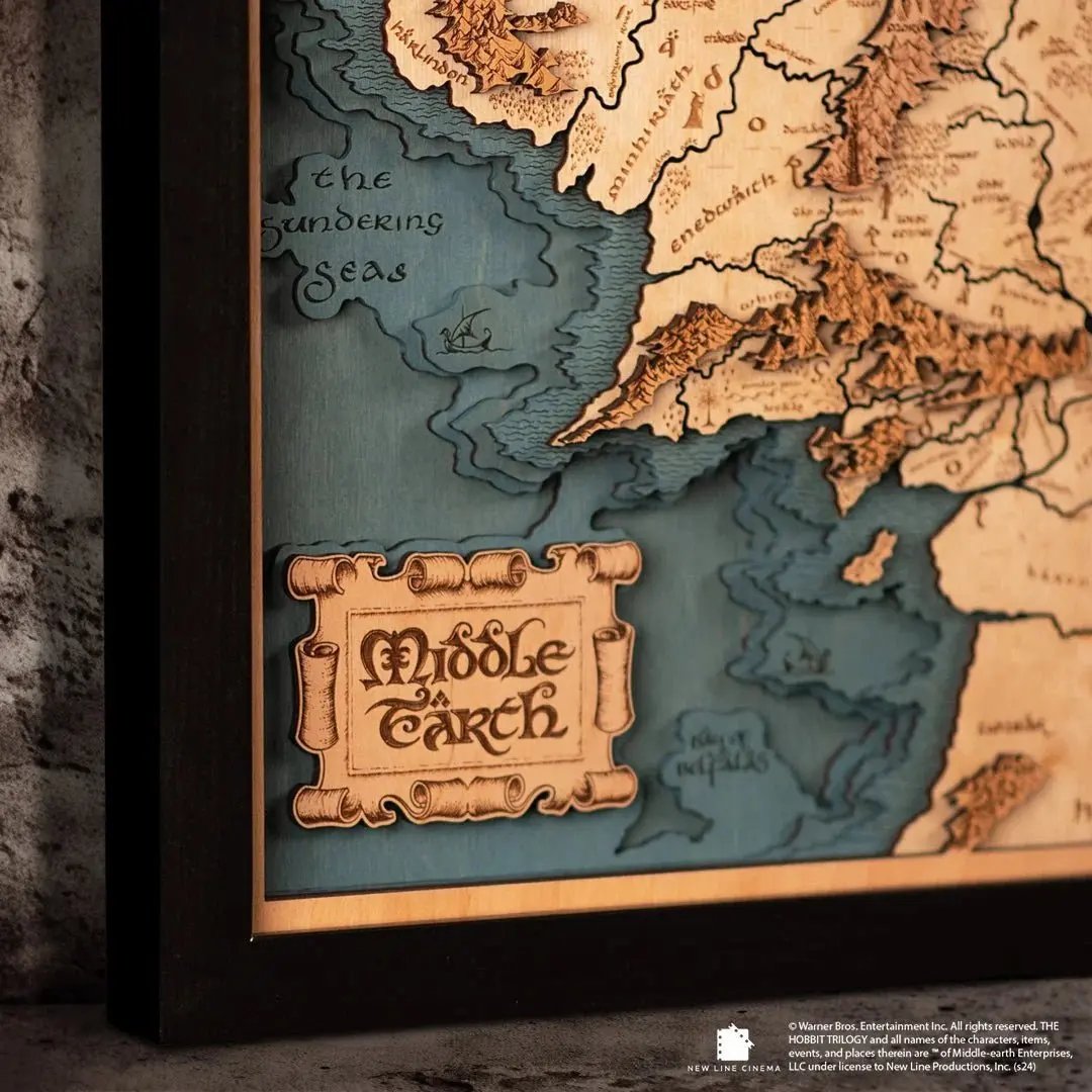 MIDDLE EARTH™ 3D  WOOD MAP ZeWood Inc.