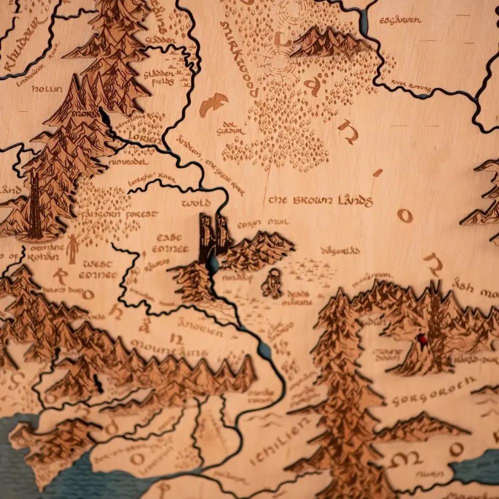 MIDDLE EARTH™ 3D  WOOD MAP ZeWood Inc.