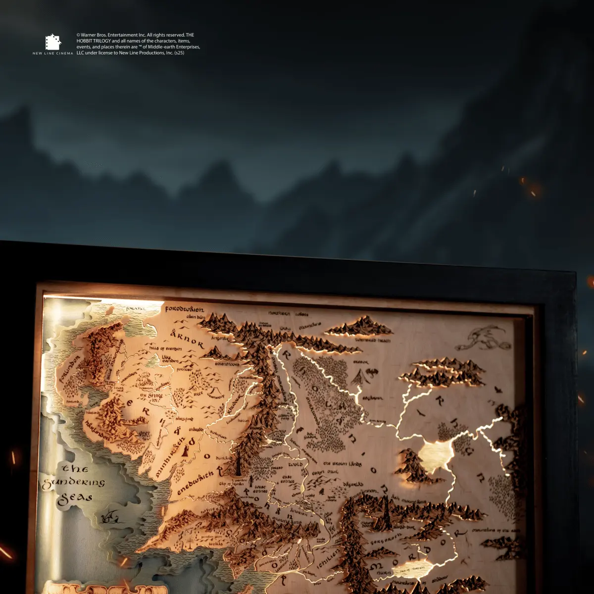 MIDDLE EARTH™ 3D  WOOD MAP ZeWood Inc.