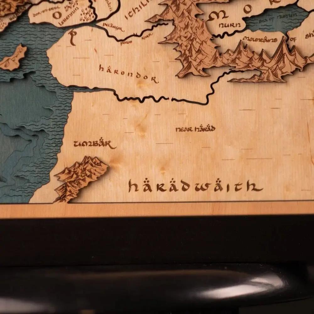 MIDDLE EARTH™ 3D  WOOD MAP ZeWood Inc.