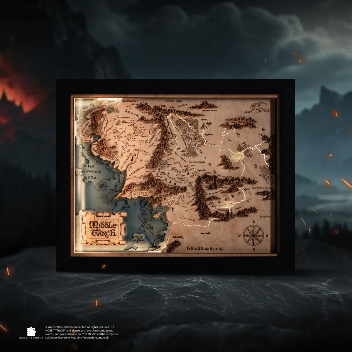 MIDDLE EARTH™ 3D  WOOD MAP ZeWood Inc.