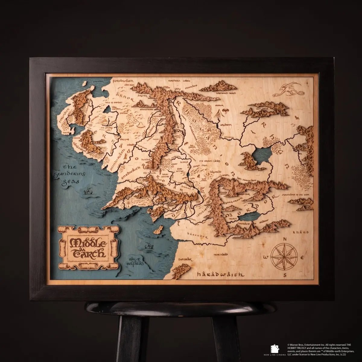 MIDDLE EARTH™ 3D  WOOD MAP ZeWood Inc.