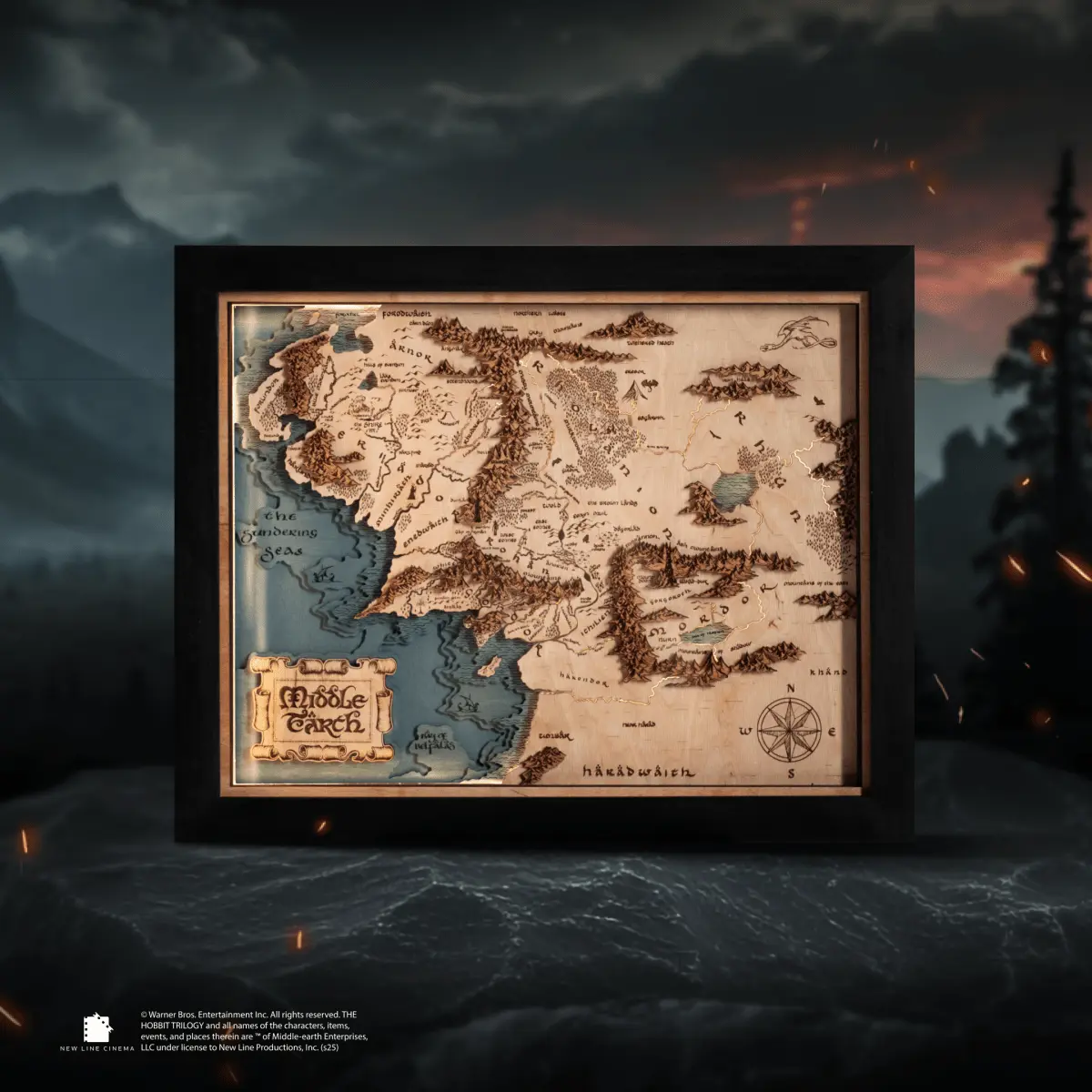 MIDDLE EARTH™ 3D  WOOD MAP ZeWood Inc.