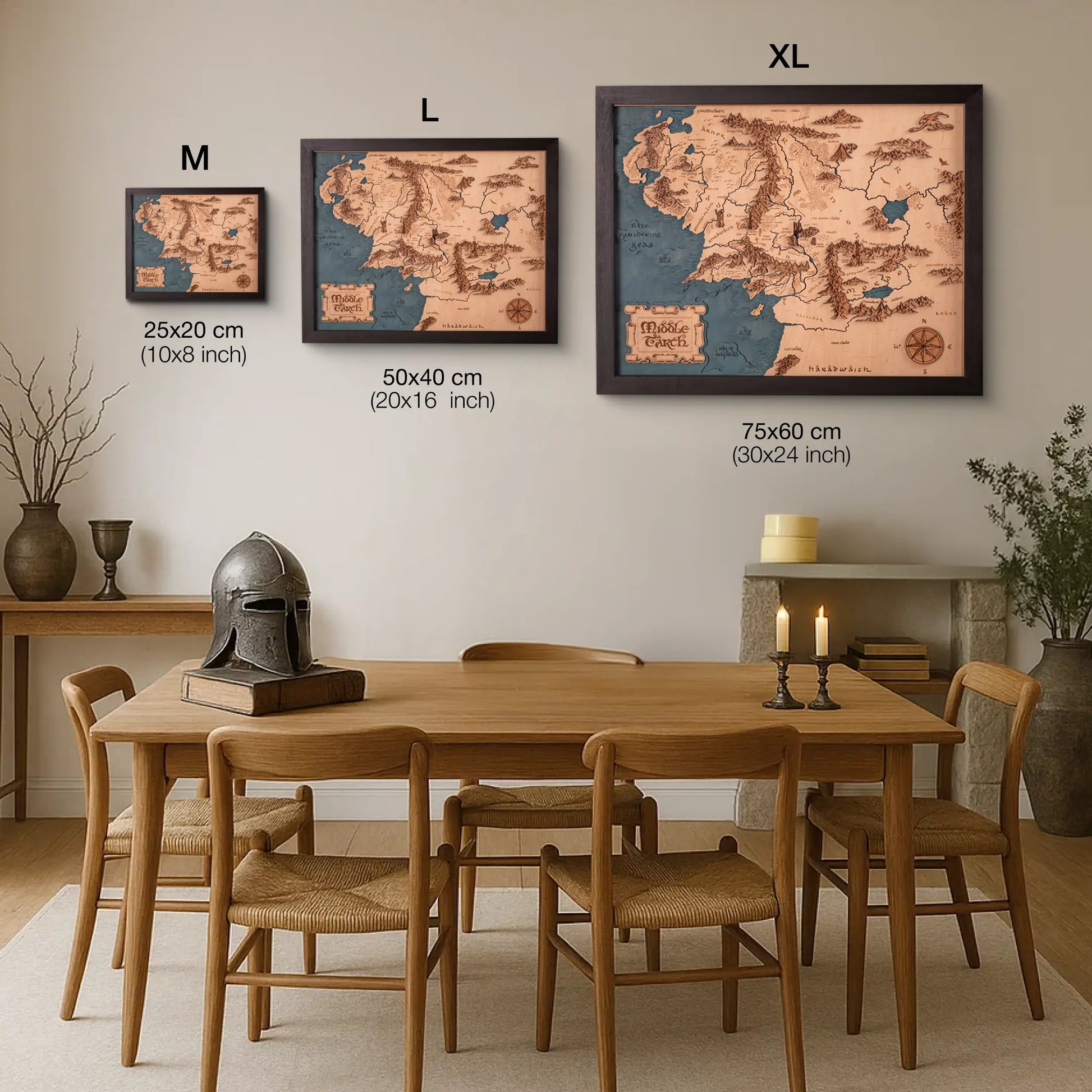 MITTELERDE™ 3D HOLZKARTE ZeWood Inc.