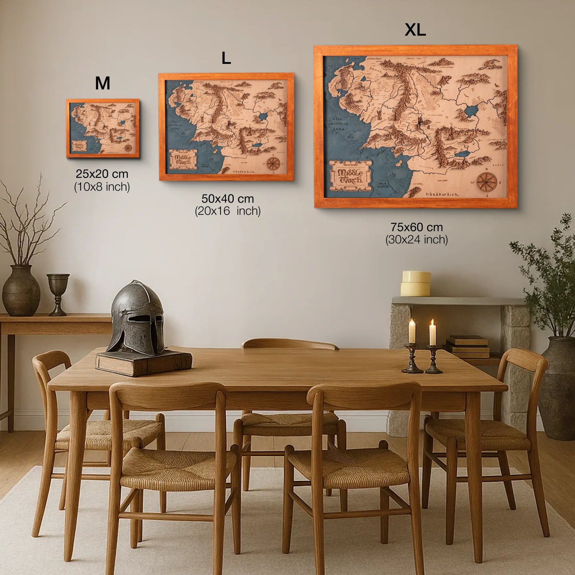 MITTELERDE™ 3D HOLZKARTE ZeWood Inc.