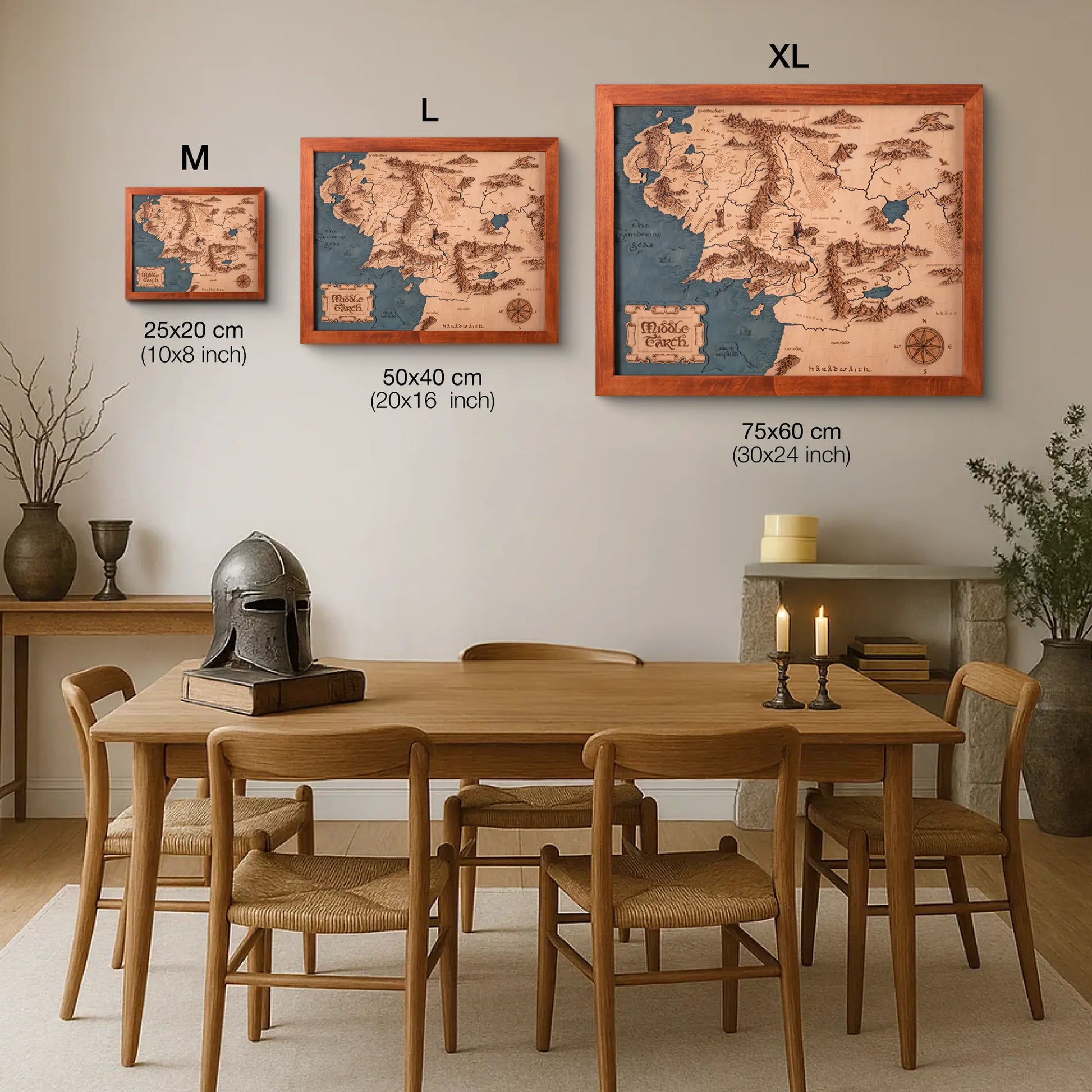 MITTELERDE™ 3D HOLZKARTE ZeWood Inc.