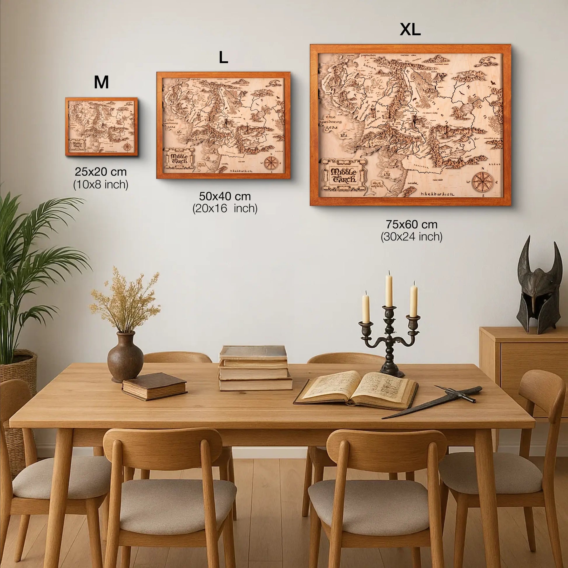 MITTELERDE™ 3D HOLZKARTE ZeWood Inc.