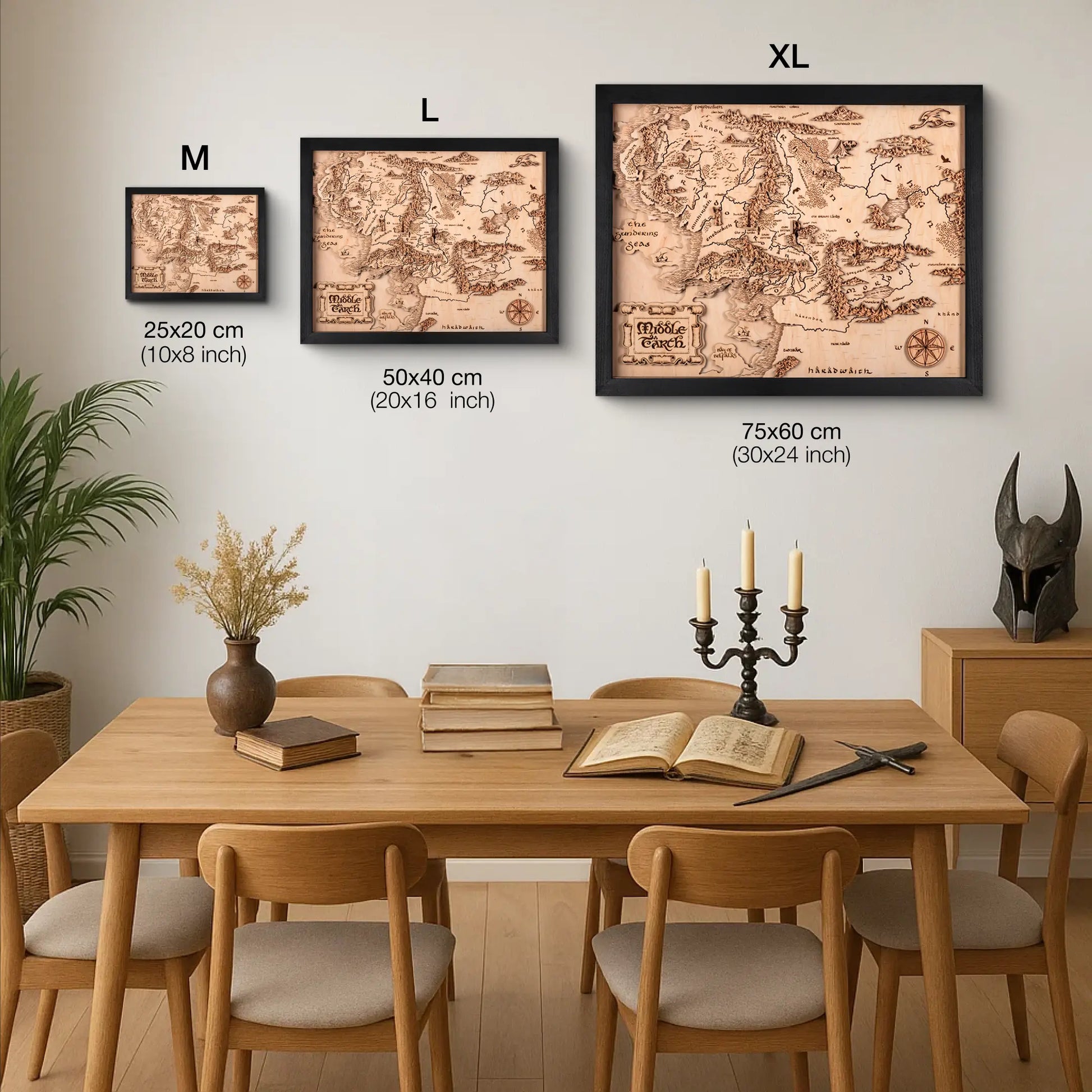 MITTELERDE™ 3D HOLZKARTE ZeWood Inc.