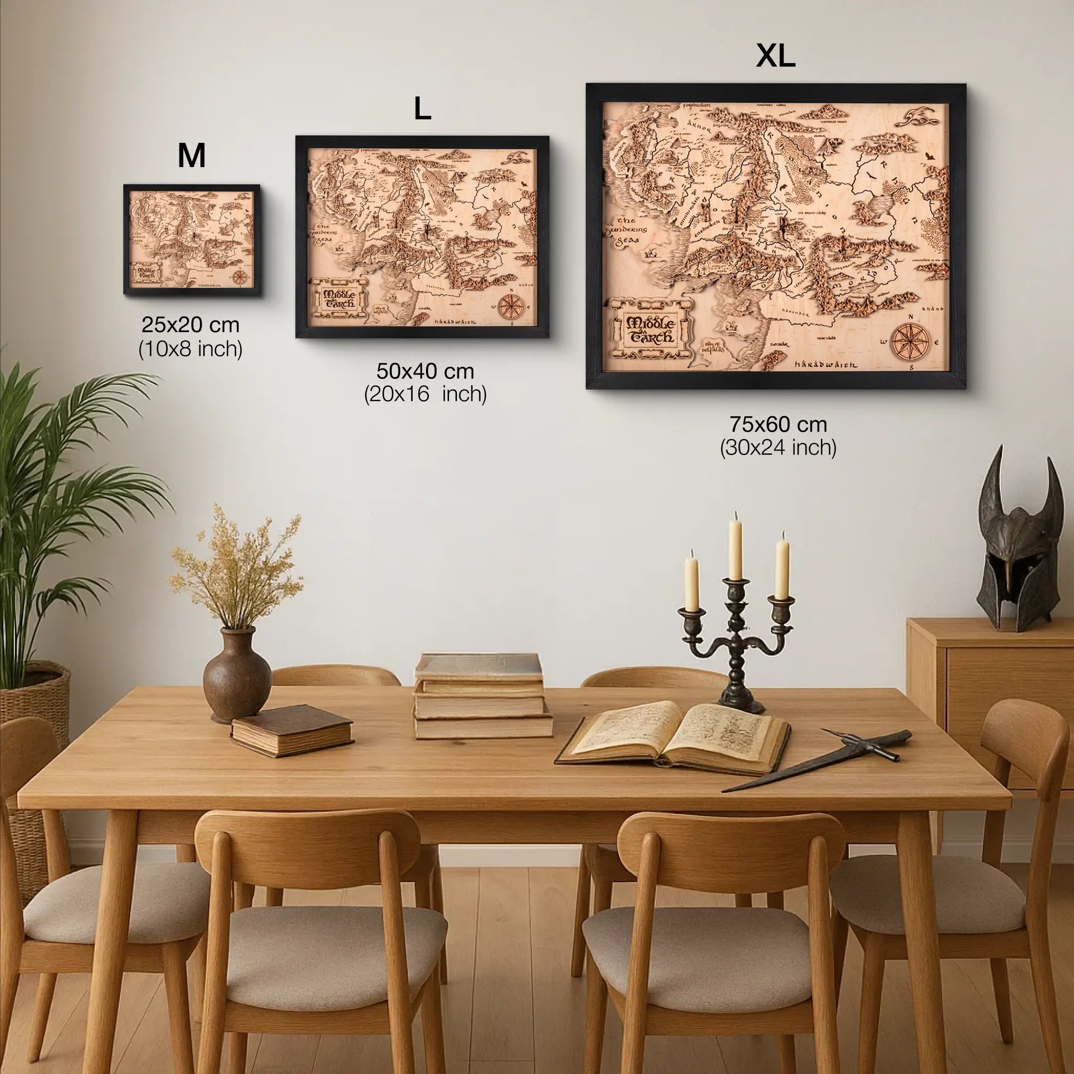 MITTELERDE™ 3D HOLZKARTE ZeWood Inc.