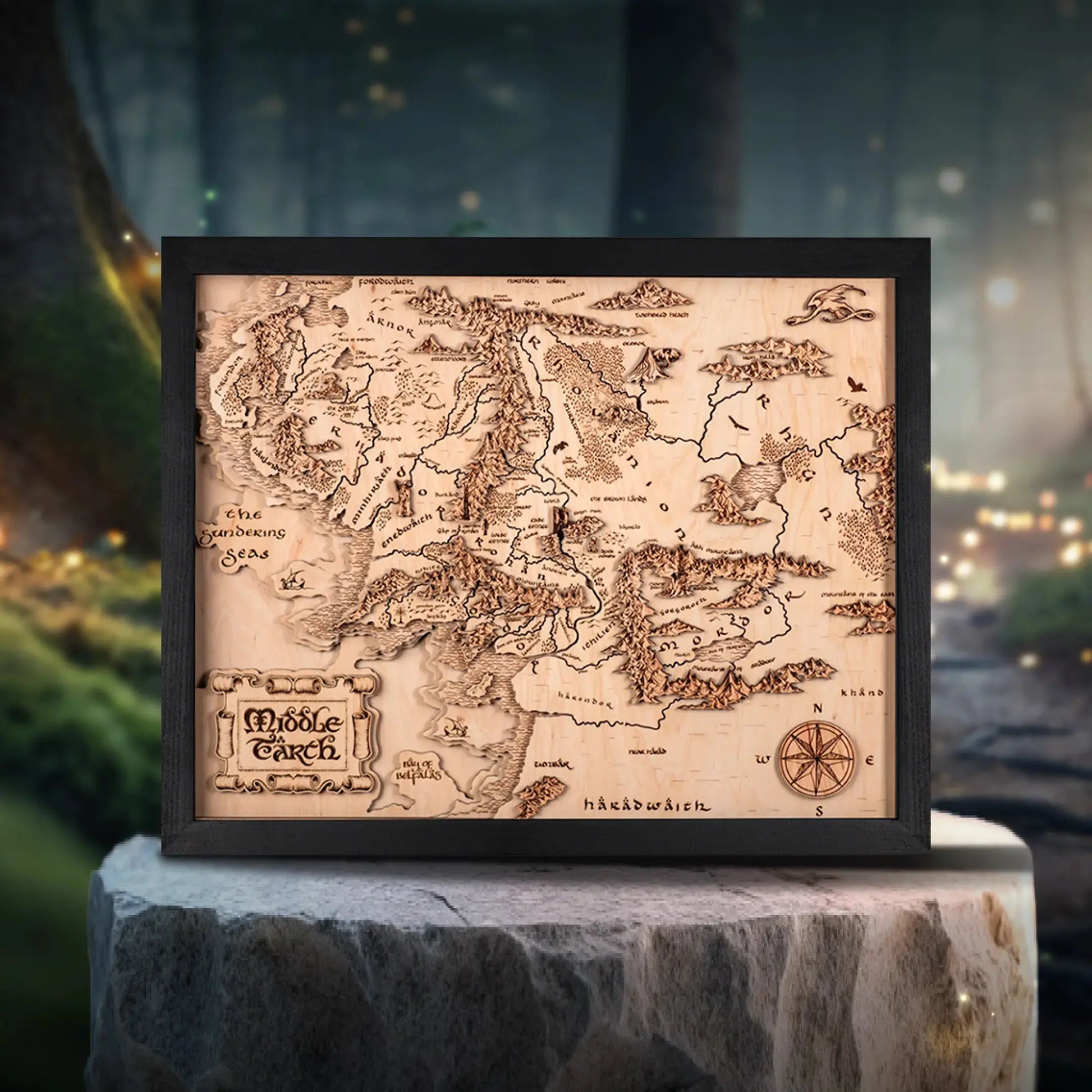 MITTELERDE™ 3D HOLZKARTE (Copy) ZeWood Inc.