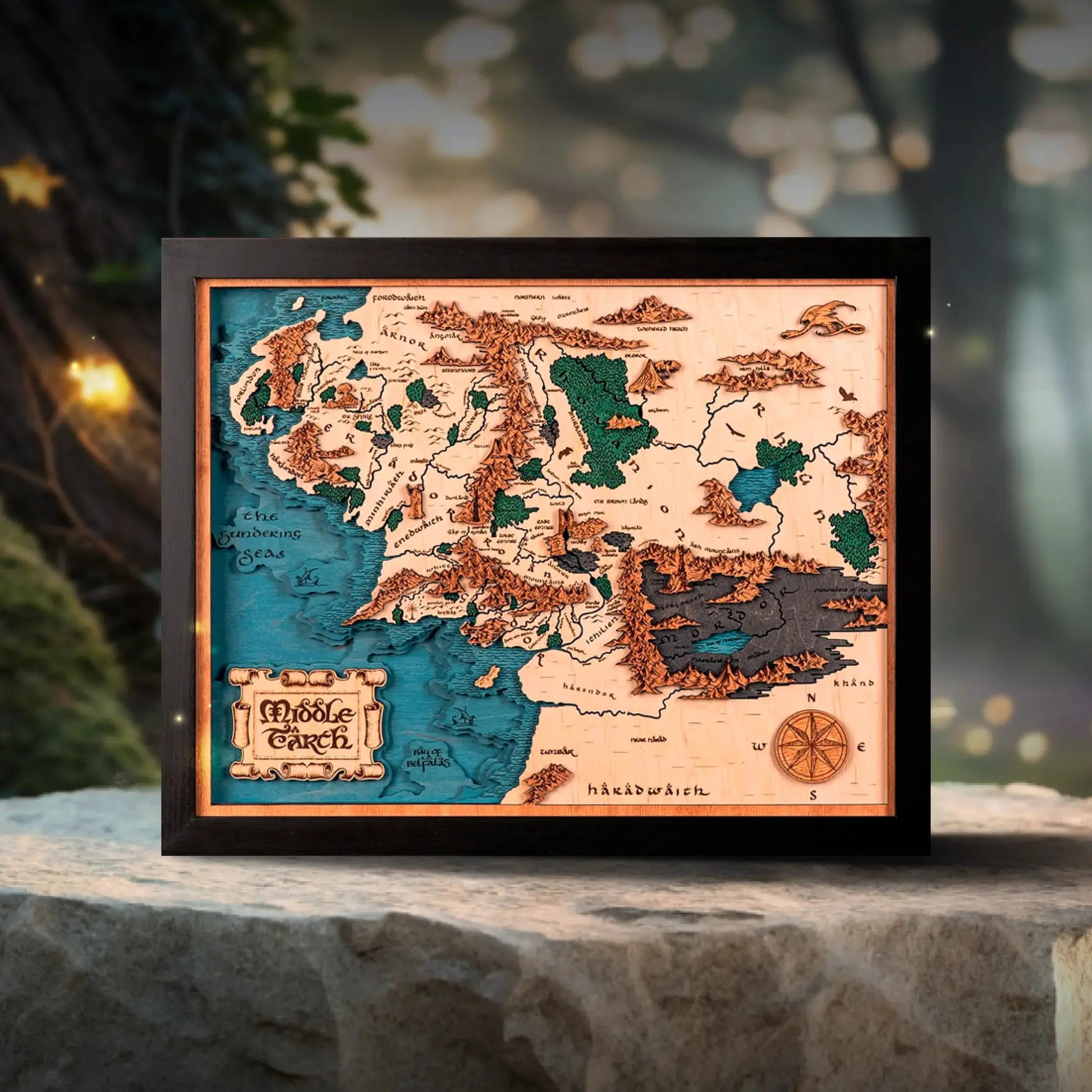 MITTELERDE™ 3D HOLZKARTE (Copy) ZeWood Inc.