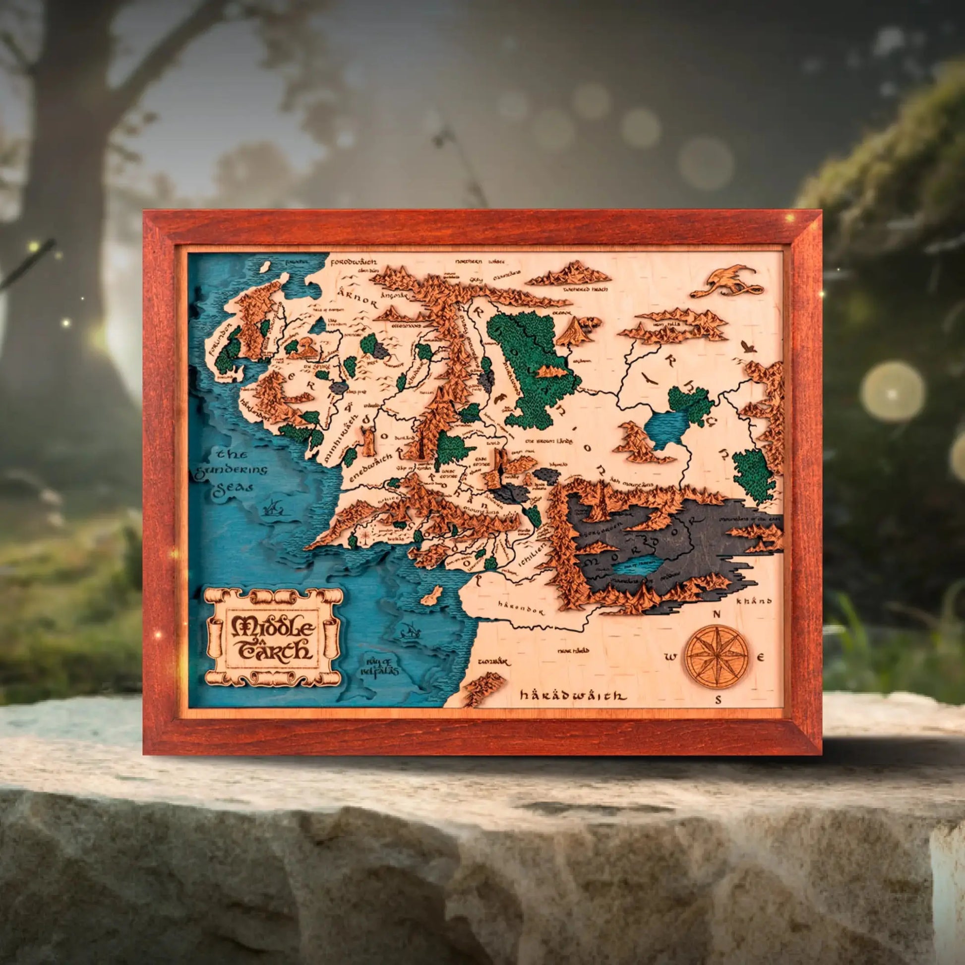 MITTELERDE™ 3D HOLZKARTE (Copy) ZeWood Inc.