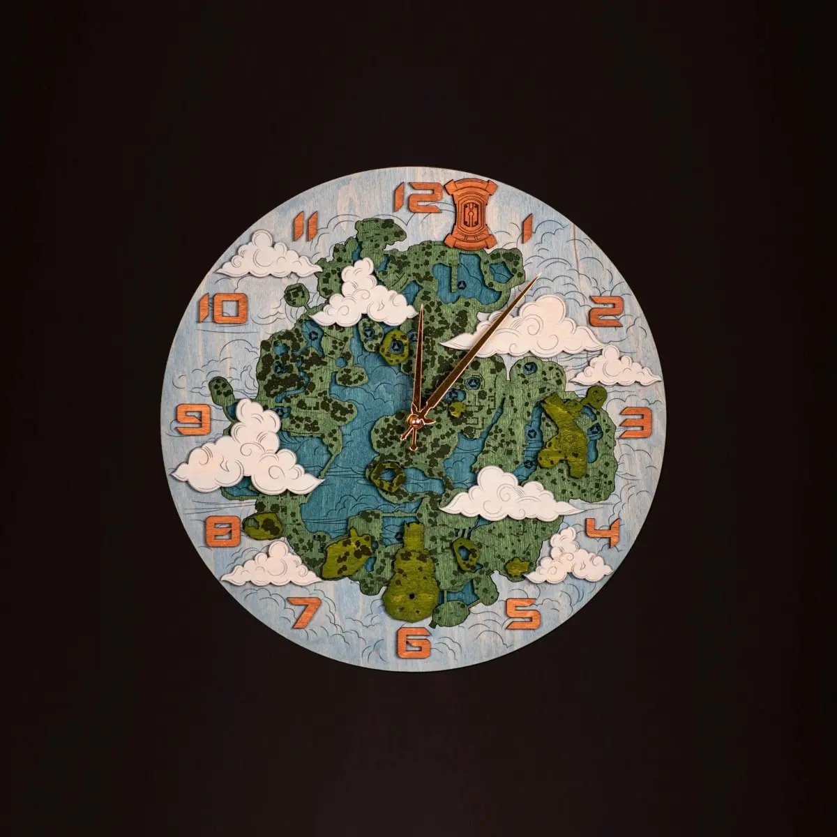 THE HYRULE 3D WOOD CLOCK - GREAT SKY ISLAND ZeWood Inc.