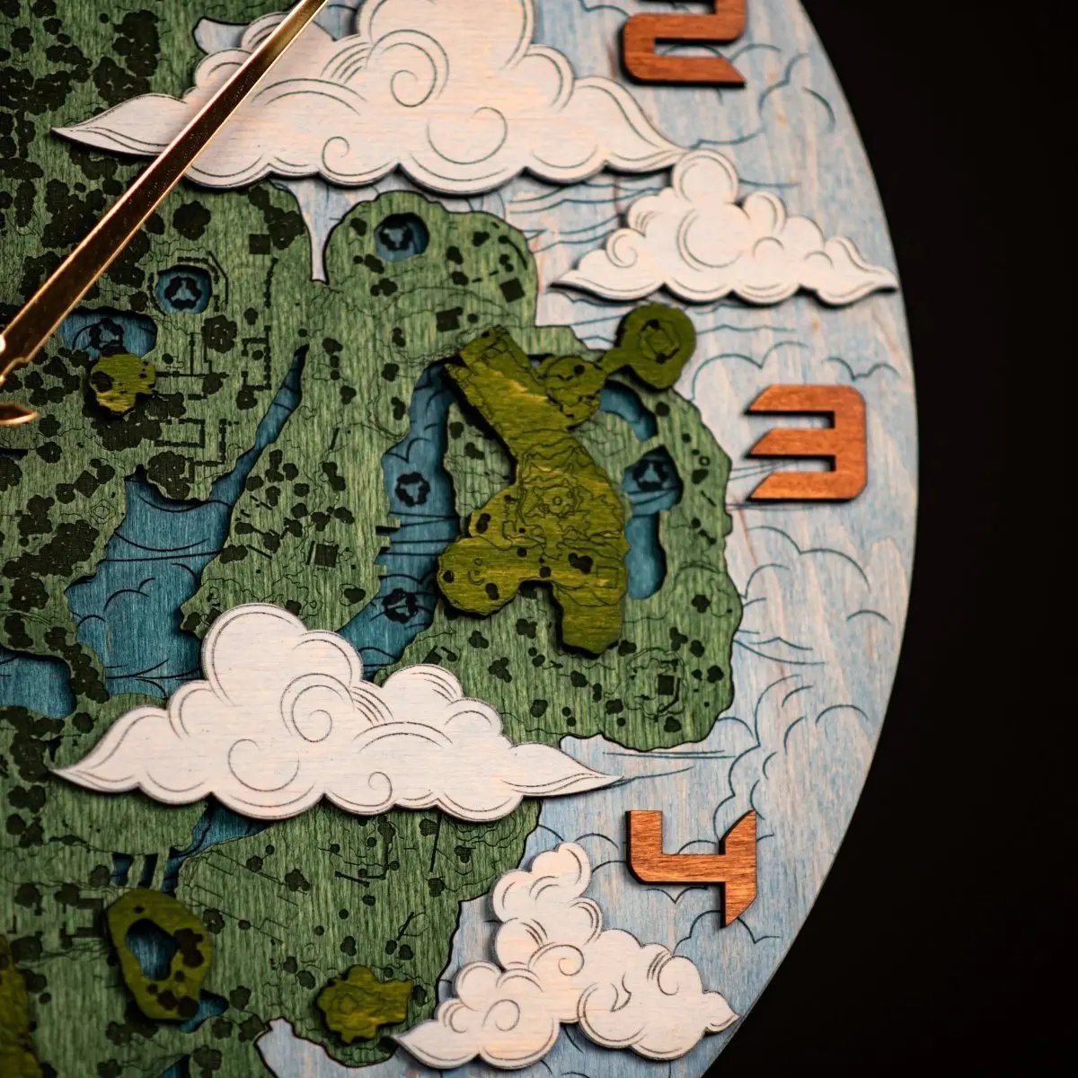 THE HYRULE 3D WOOD CLOCK - GREAT SKY ISLAND ZeWood Inc.