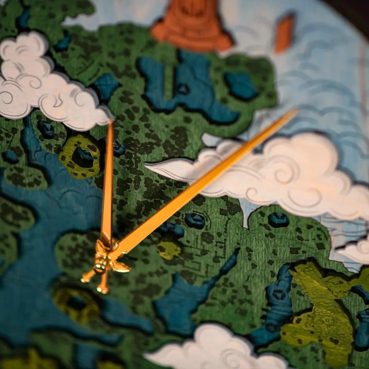 THE HYRULE 3D WOOD CLOCK - GREAT SKY ISLAND ZeWood Inc.