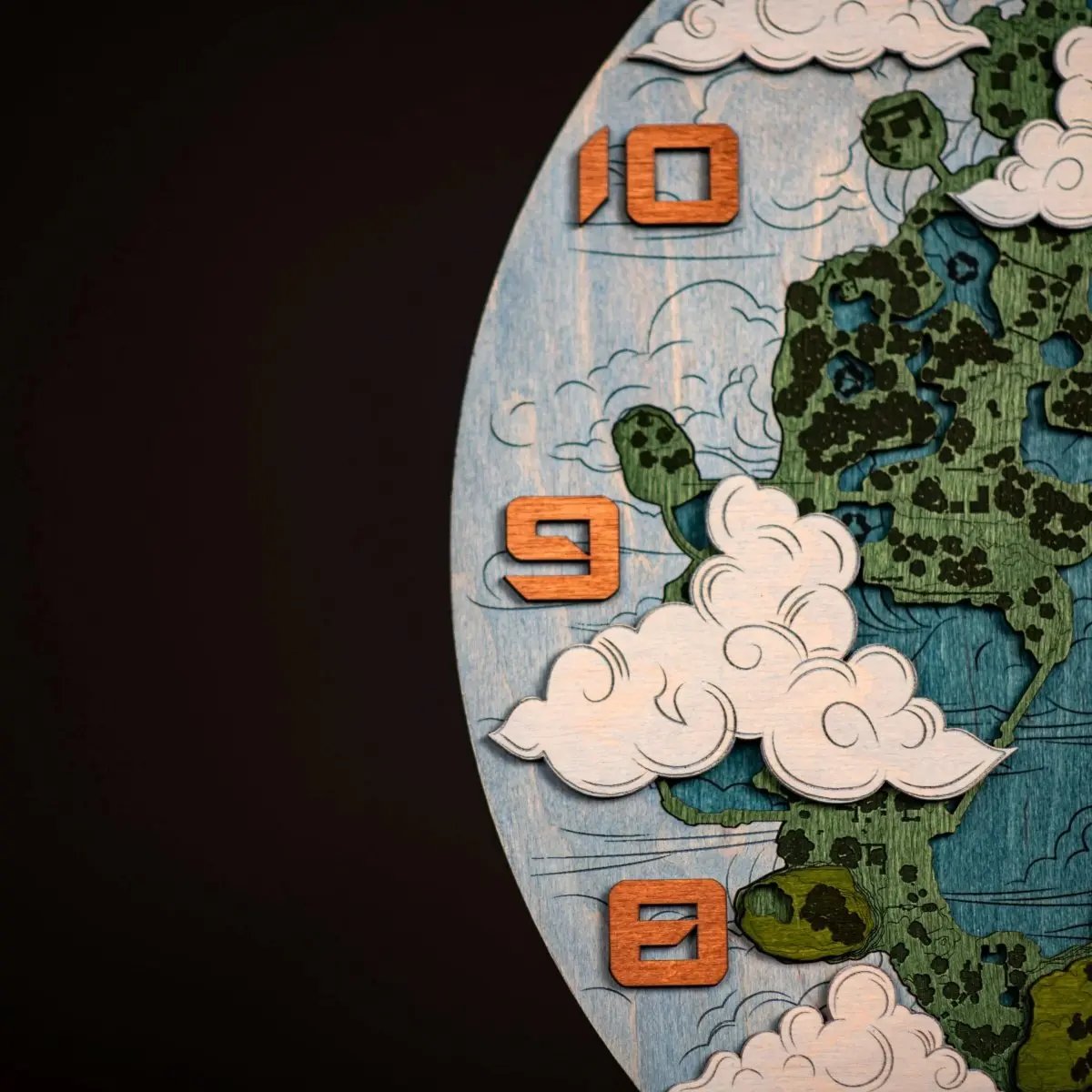 THE HYRULE 3D WOOD CLOCK - GREAT SKY ISLAND ZeWood Inc.