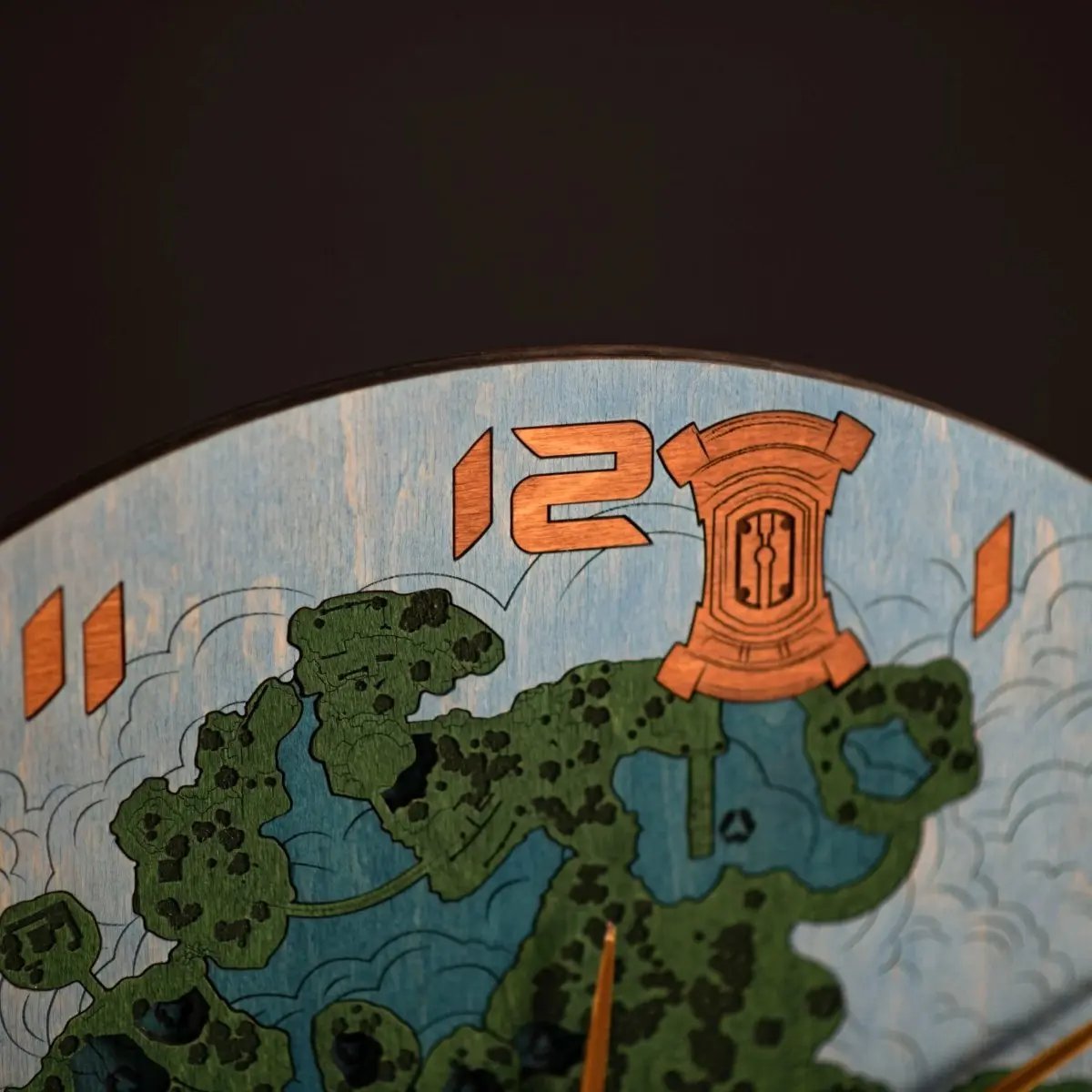 THE HYRULE 3D WOOD CLOCK - GREAT SKY ISLAND ZeWood Inc.