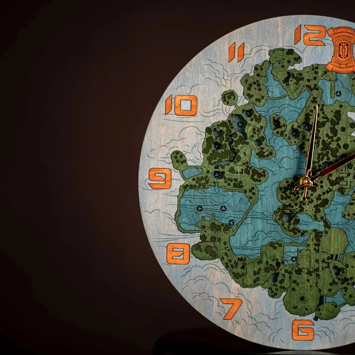 THE HYRULE 3D WOOD CLOCK - GREAT SKY ISLAND ZeWood Inc.