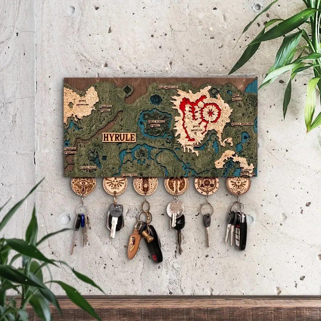 THE HYRULE 3D WOOD KEY HOLDER ZeWood Inc.
